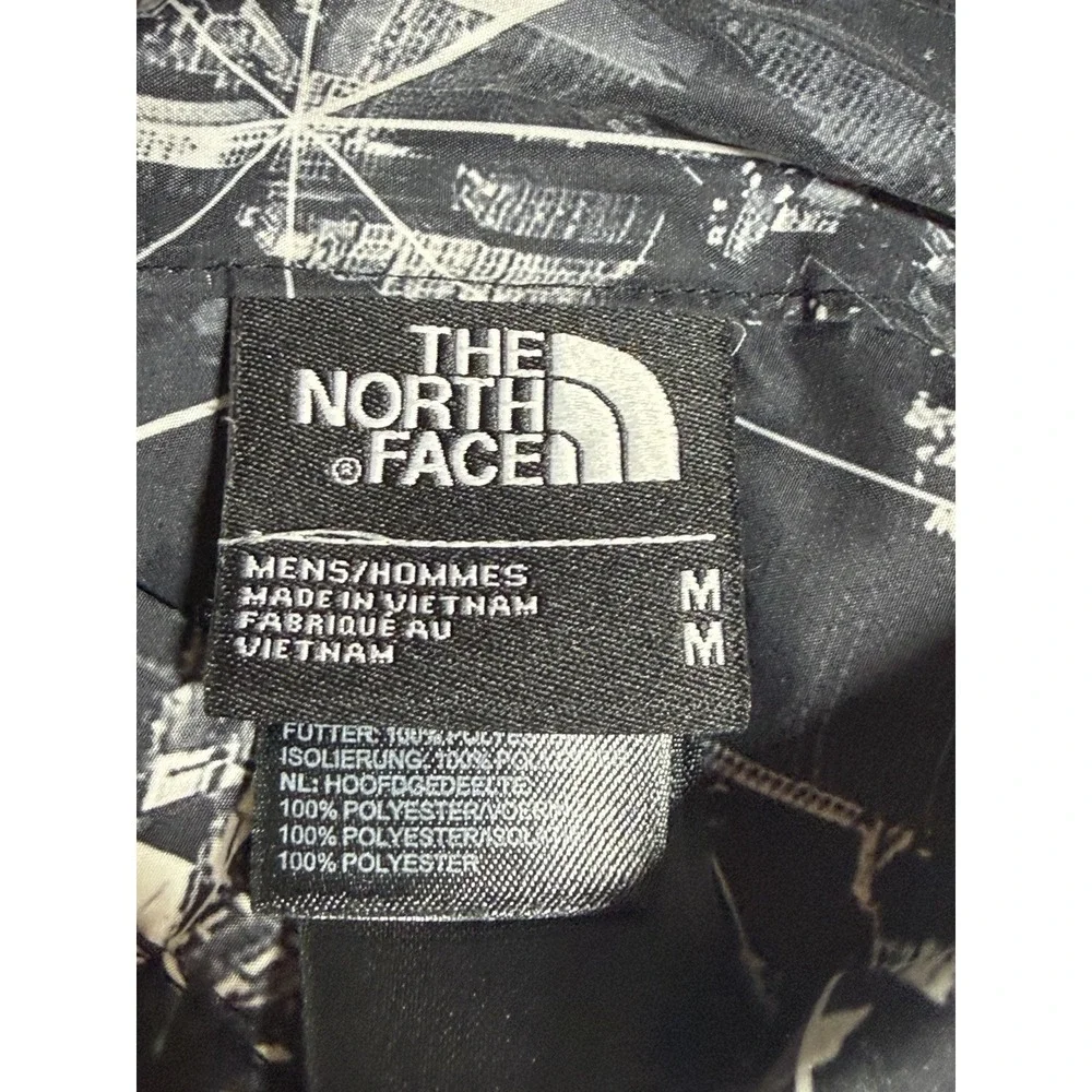 North Face Kingston Hooded Jacket City Grid Print Graphic Quilted Reverse Mens M